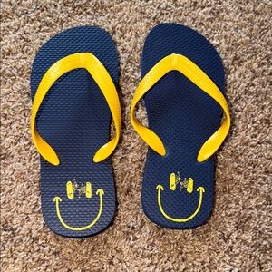 Old Navy Navy and Yellow Kids Flip Flops